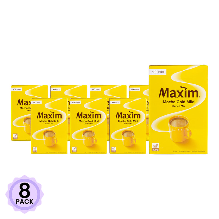 Maxim 黄金装速溶摩卡咖啡 100条/盒 1200 克*8 包