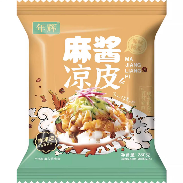 年辉 凉皮麻酱味开袋即食方便速食爽滑免煮280g