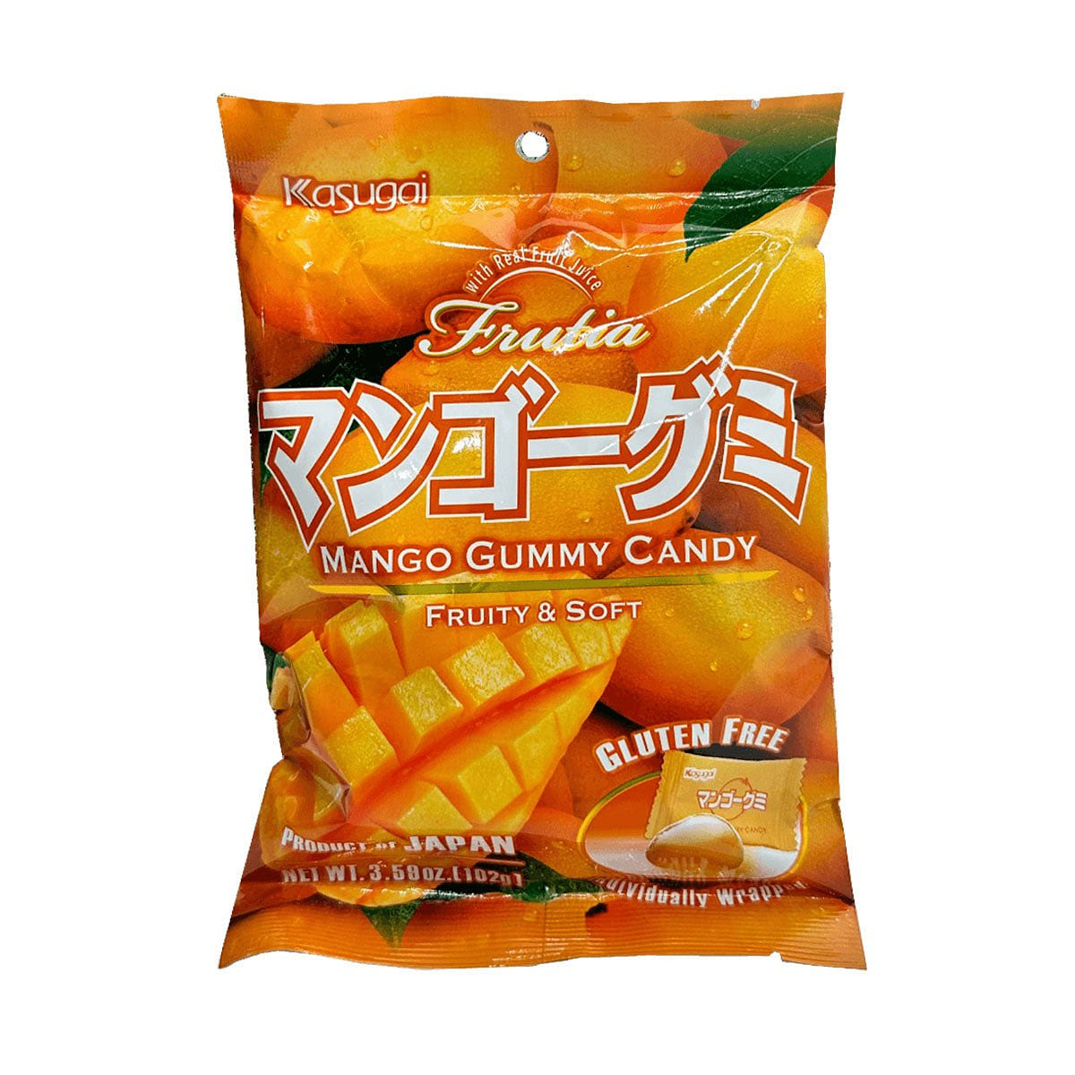 KASUGAI Frutia Mango Flavor Gummy Soft Candy – 102g 1 each