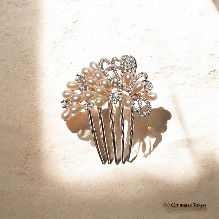 LOARIS 珍珠花朵发饰-玫瑰金 181 克