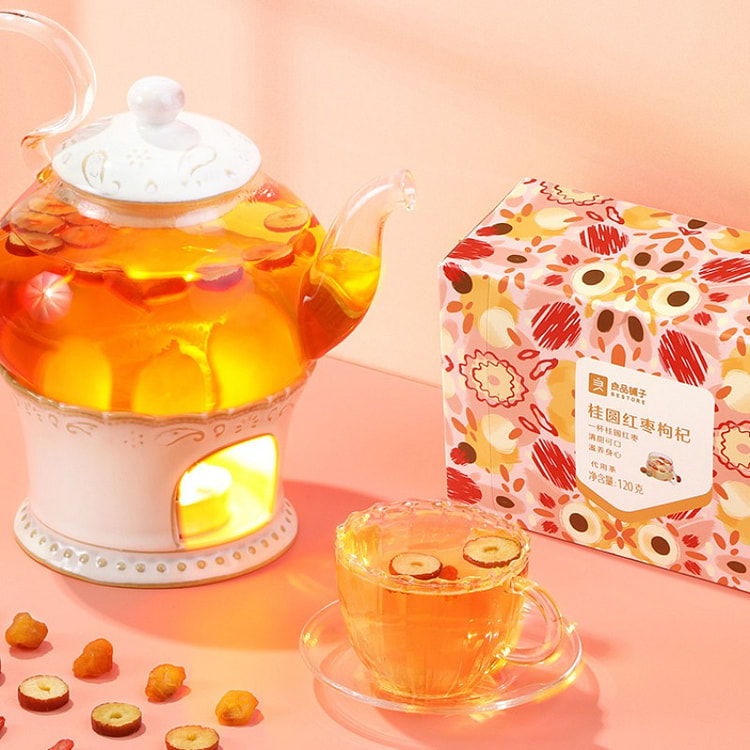 Good quality shop red date longan goji berry camellia tea bag 120g box