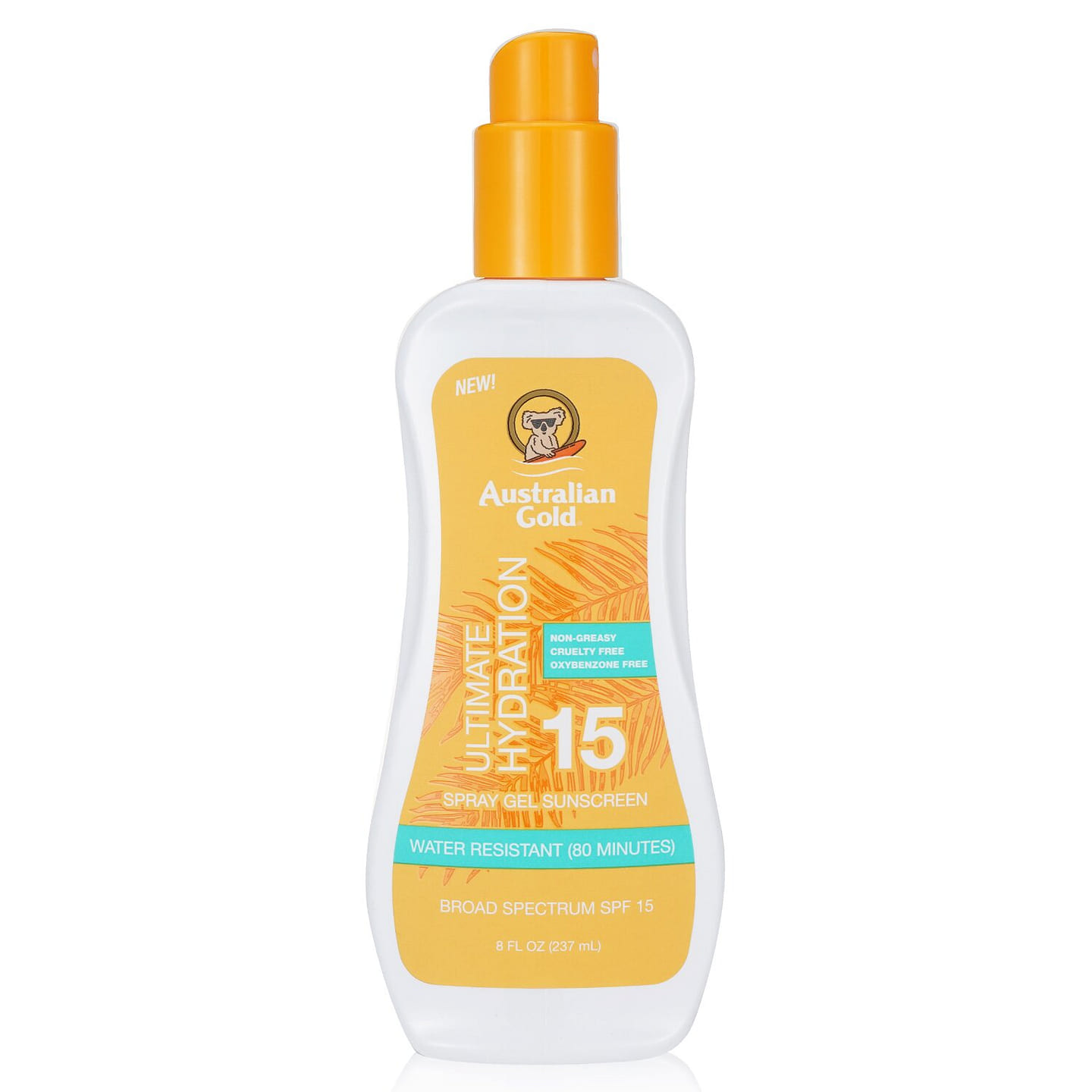 Australian Gold Spray Gel Sunscreen SPF 15 (Ultimate Hydration) 237ml/8oz 237 ml