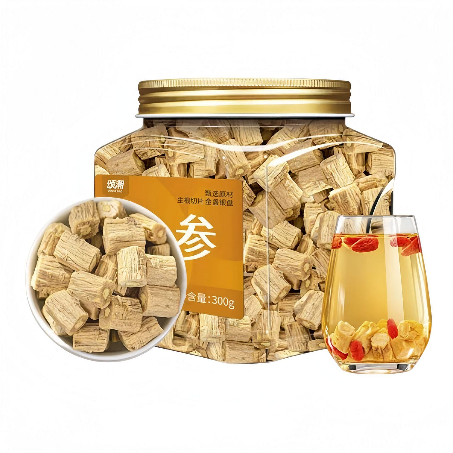 Authentic Dangshen from Gansu, 300g*1 jar 300 g