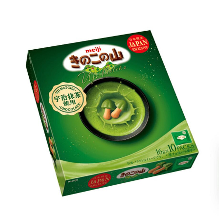 明治 宇治抹茶小蘑菇巧克力  16g×10袋 1 盒