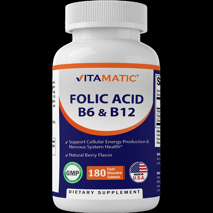 Folic Acid B6 & B12 - 180 Tablets