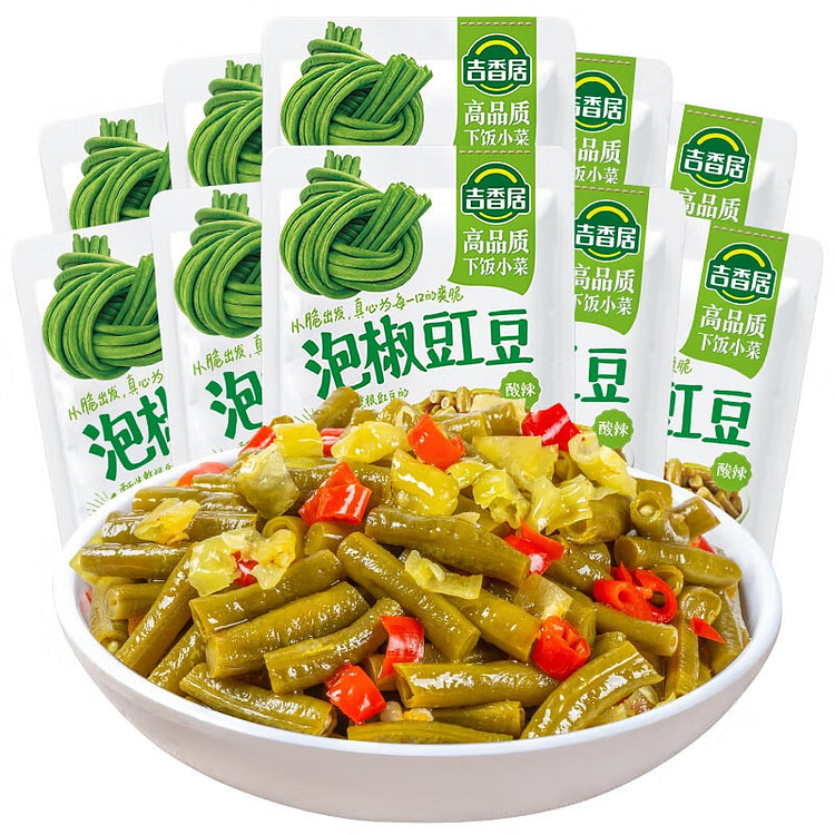 吉香居泡椒豇豆 减盐下饭菜 酸豆角25g*10袋 250 克