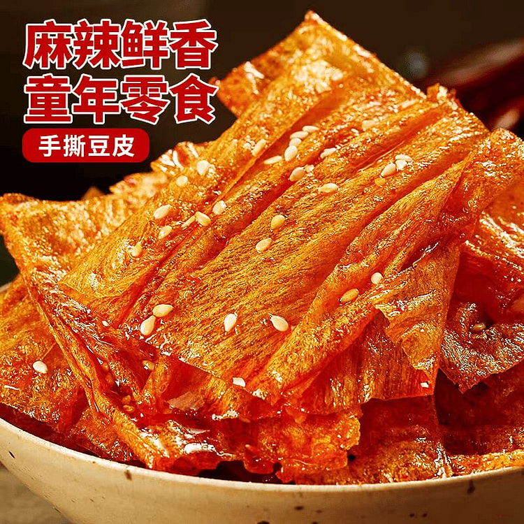 比比赞手撕豆皮辣条豆腐干辣味片215g*1 215 克