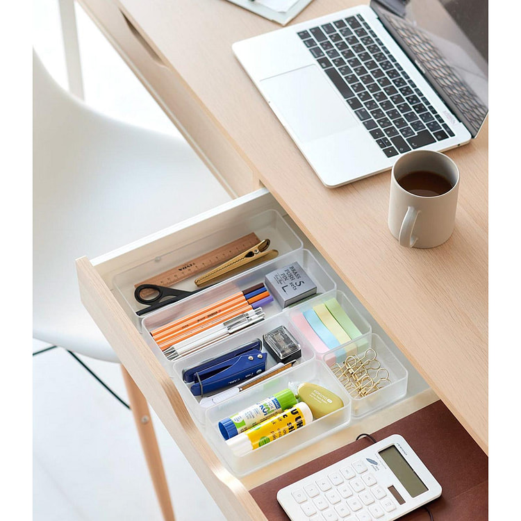 Stackable Clear Organizers [Set of 2] - Four Sizes Small / White
