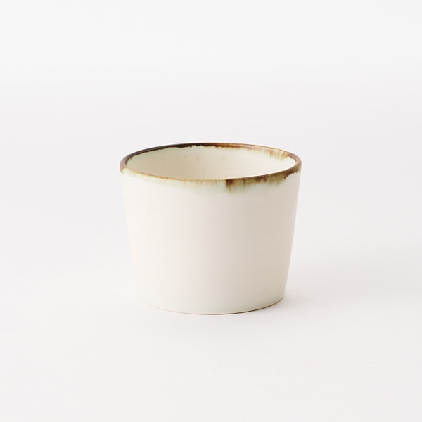 Soba Choko (soba cup) With Rust-White Rim