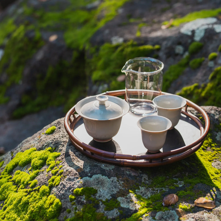 红釉双线刻花茶器套组 茶叶冲泡经典茶具 泡茶叶必备