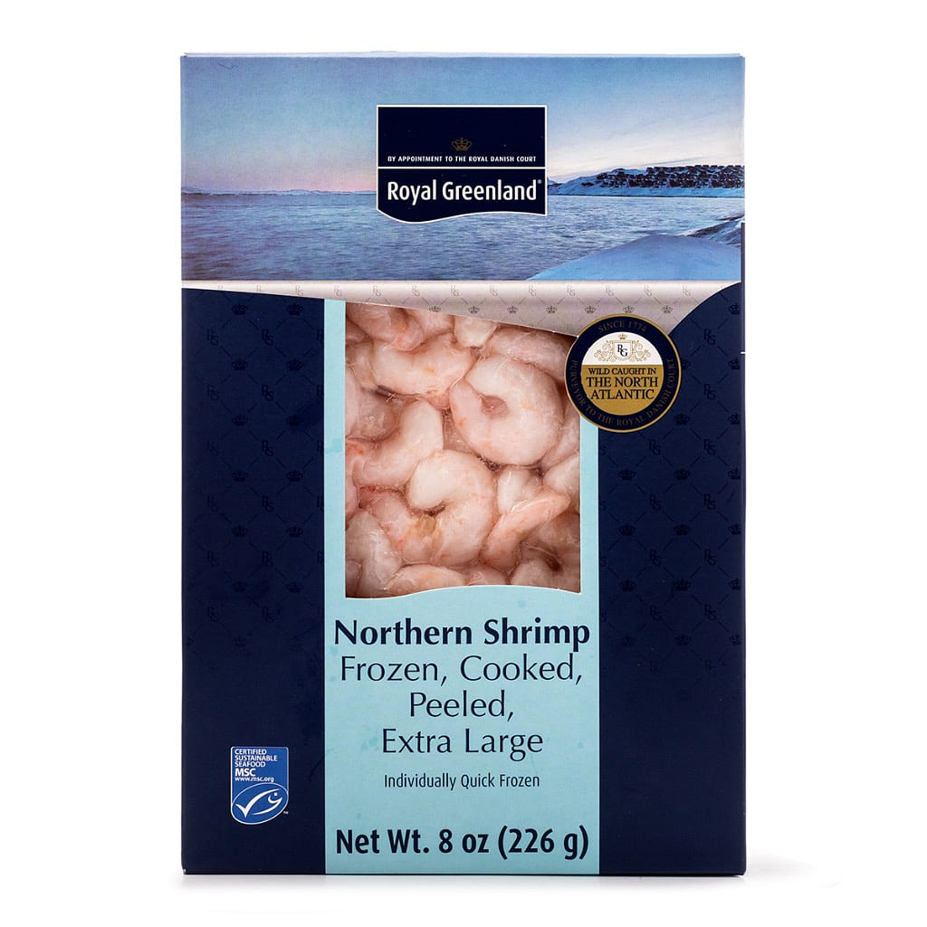Royal Greenland Cooked Northern Cold Water Shrimp, Extra Large, Frozen 8 onça(s)