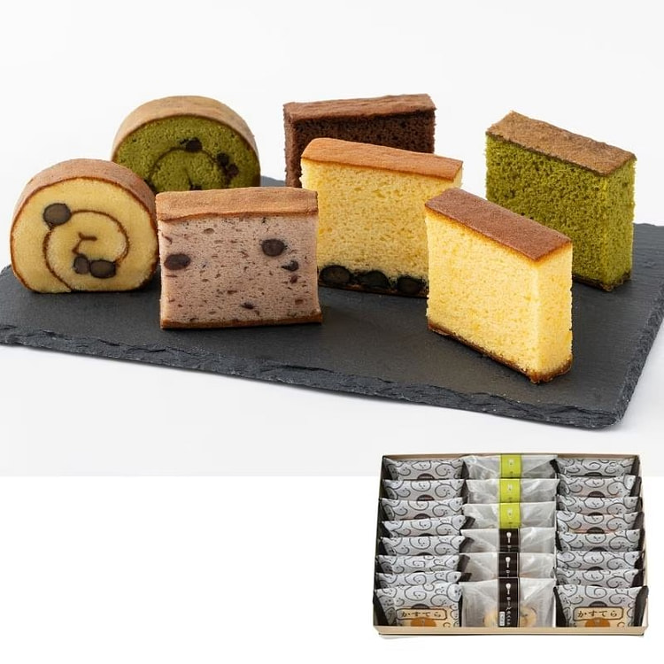 京都三源庵古早蛋糕&蛋糕卷组合7种22个装 1 箱