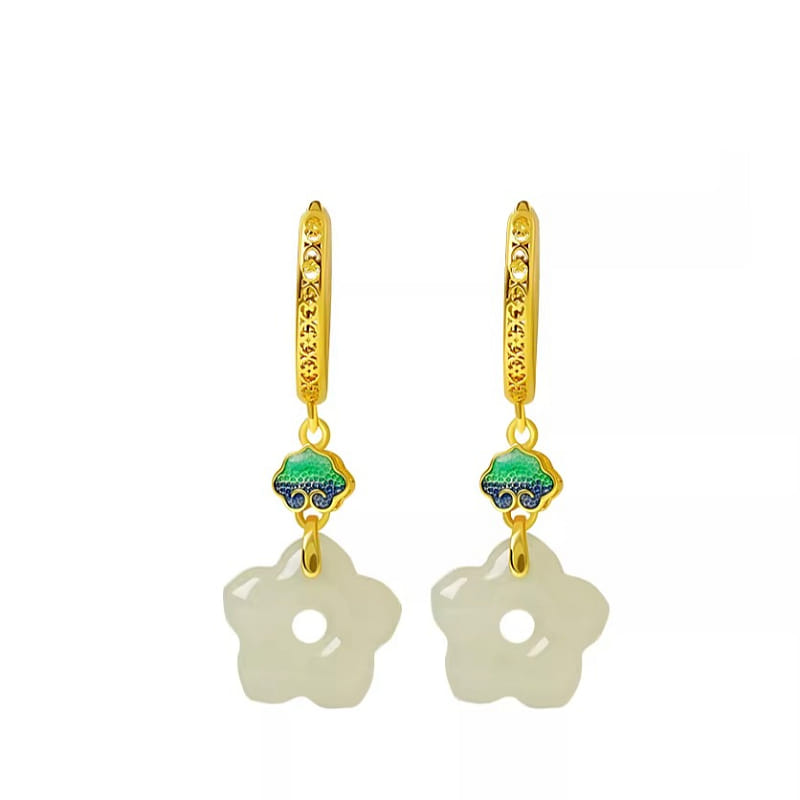 Hotan Jade Earrings Jade Earrings 34 * 11mm 1 box