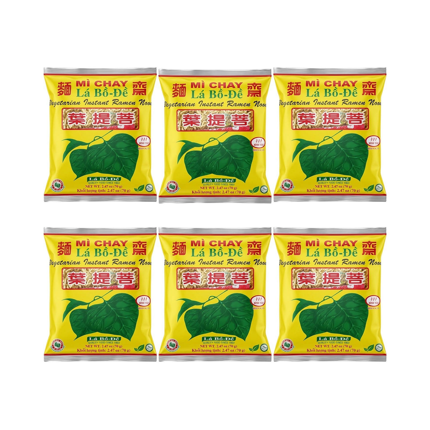 Vegetarian Instant Ramen Noodle - Combo 6 Packs 420 g