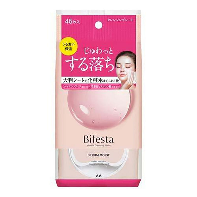 MANDOM Bifesta Makeup Remover Wipes 46pcs Pink 1 each