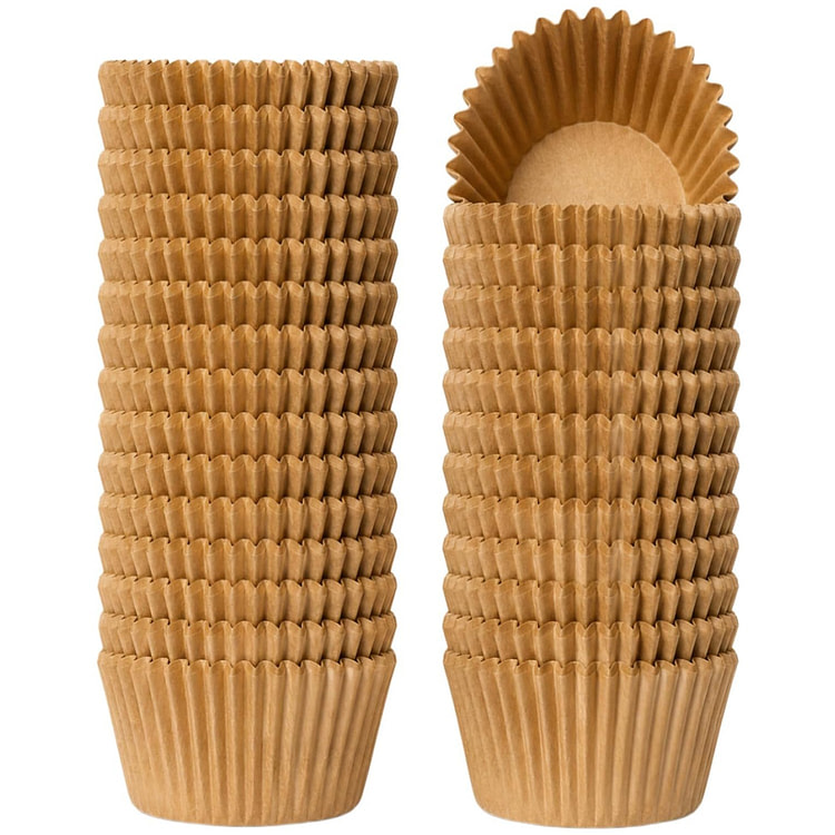 500pcs Mini Cupcake Liners for Baking,Natural,Food 1 each