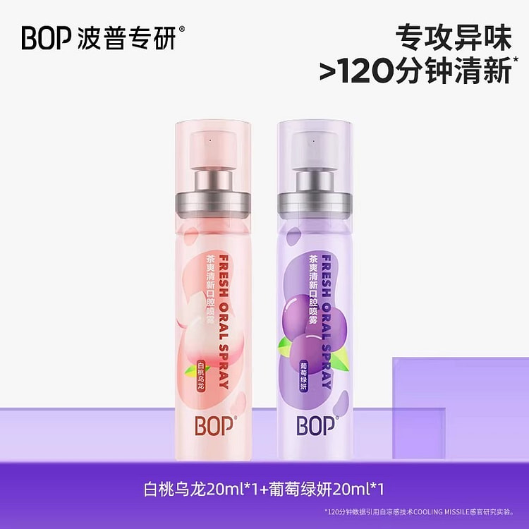 BOP Breath Freshener Spray - Grape + White Peach 2 each