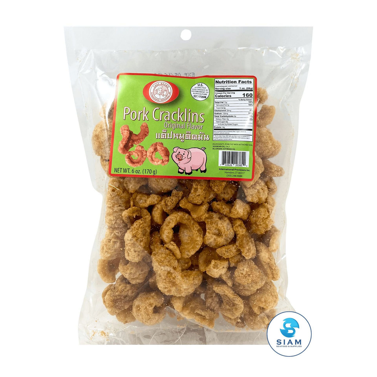Chef Brand Thai Pork Cracklings Original Flavor 6 oz