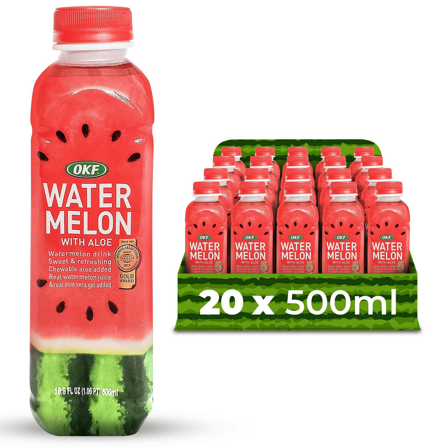 Watermelon Aloe Vera Juice Drink with Pure -20pk 16.9 fl.oz
