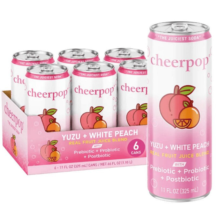 Cheerpop Yuzu + White Peach Sparkling Fruit Juice 6 can