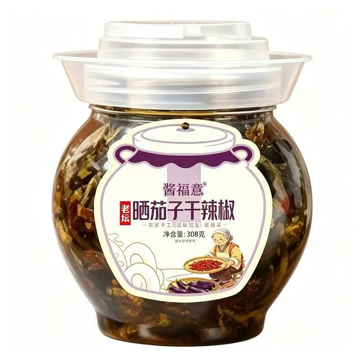 Jiangfuyi Dried Eggplant with Chili Pepper 308g 1 can