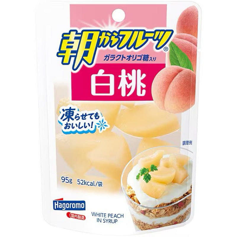 Hagoromo Morning Fruit White Peach in Syrup 95g 1 each