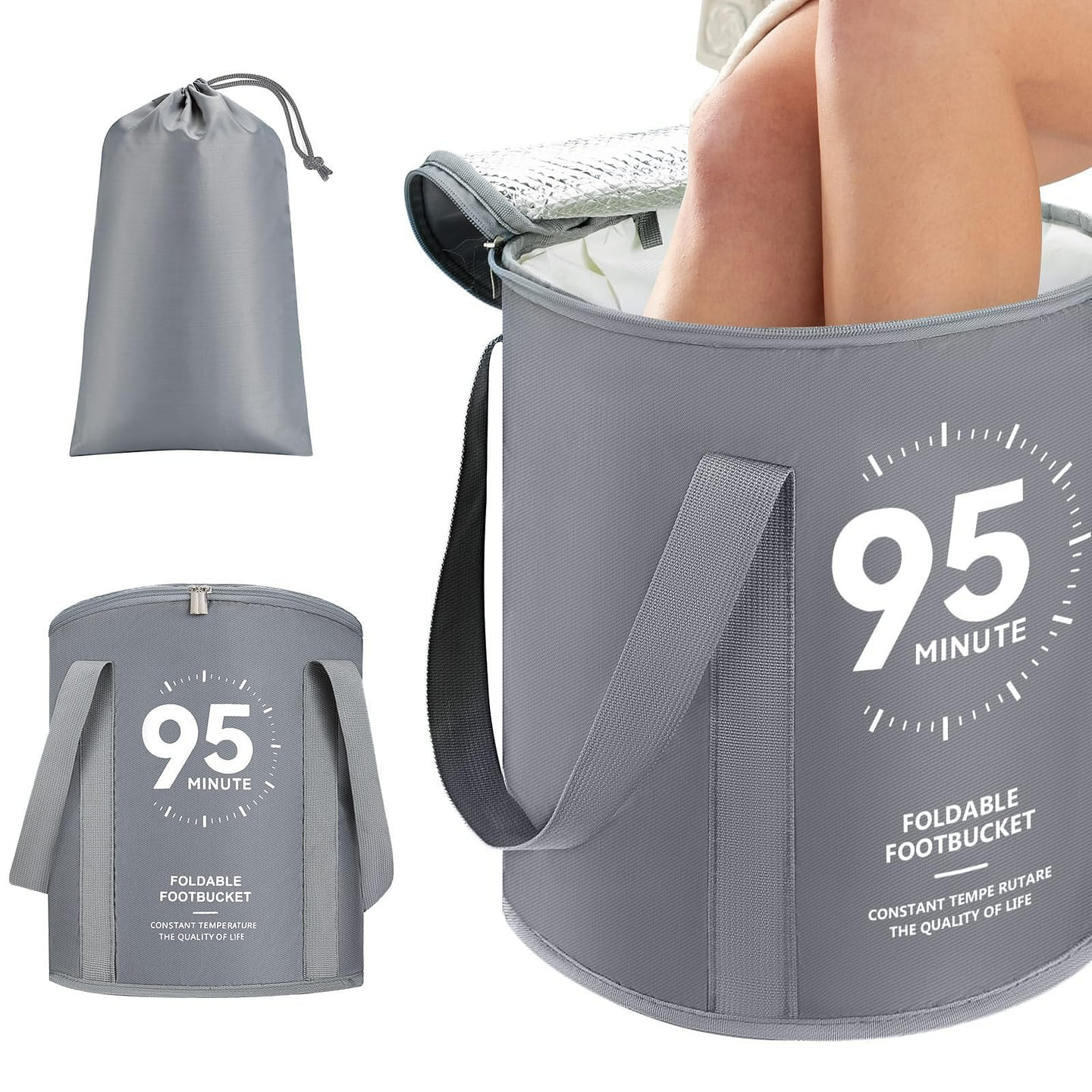 20L Collapsible Foot Bath Basin, Foldable Bucket 1 each