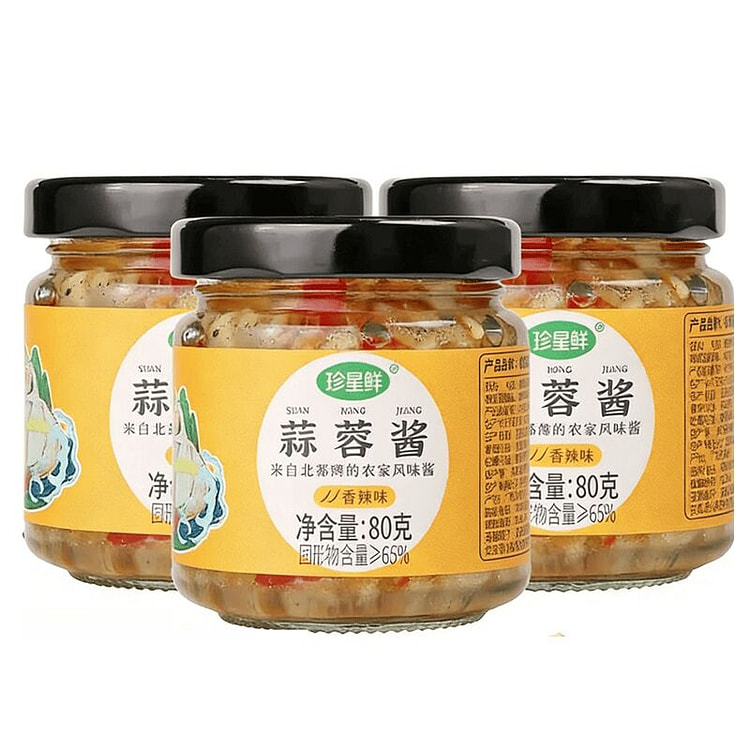 珍星鲜香辣蒜蓉酱蒸海鲜蒜泥粉丝烤生蚝烤茄子蒜蓉辣椒 80 克
