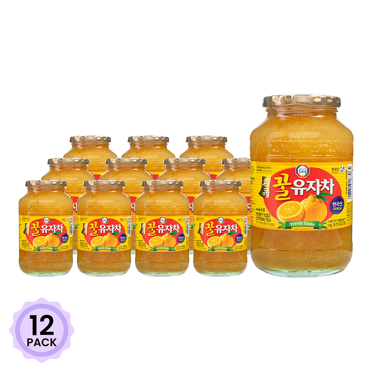 韩国 蜂蜜柚子茶 铁口罐装 2.2 磅*12 包