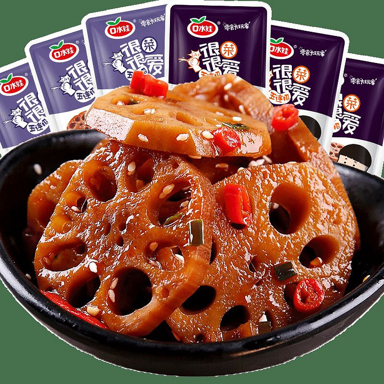 口水娃卤藕片黑鸭味莲藕300g*1包装 300 克