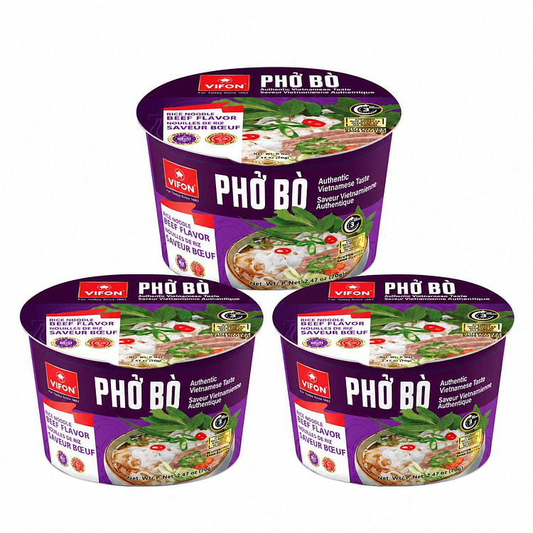 Phở Hương Vị Bò VIFON Tô Giấy (3 Tô) 7.4 oz