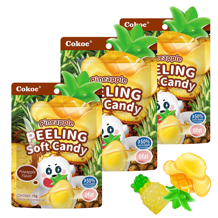 COKOC凤梨剥皮软糖 (3包装) 7.9盎司 75 克