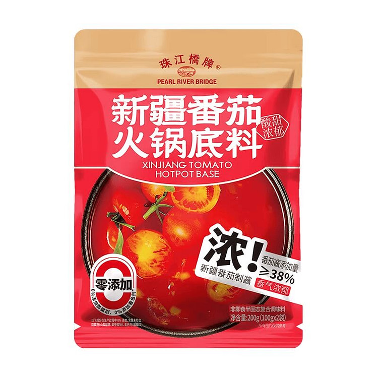 珠江桥牌 新疆番茄火锅底料200g*1袋（2小包） 200 克