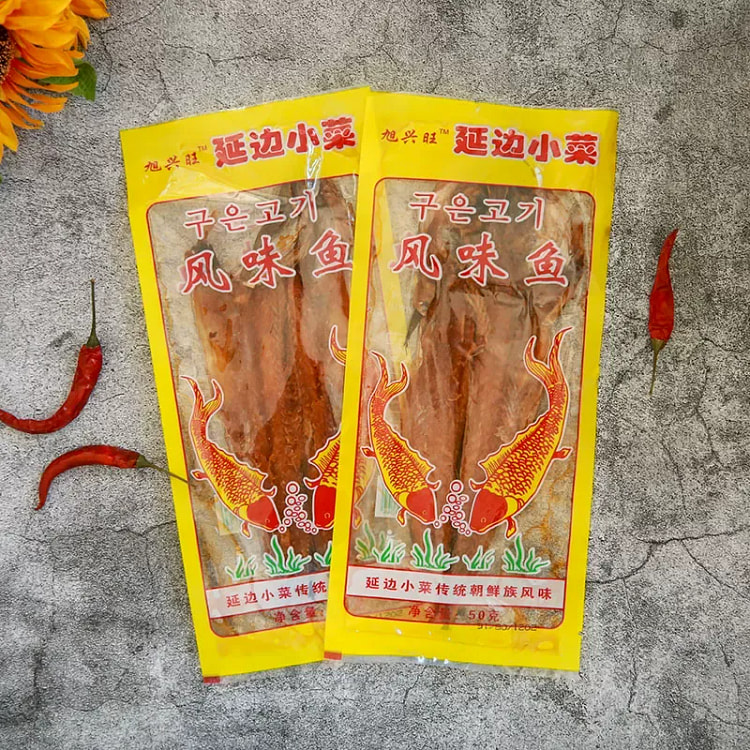旭兴旺延边辣拌明太鱼一条50g*1袋 50 克