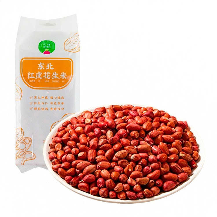 叮咚定制 东北红皮花生米 300 克