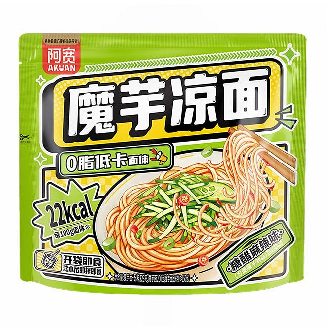 阿宽魔芋凉面免煮速食低脂低卡凉拌即食223g 223 克