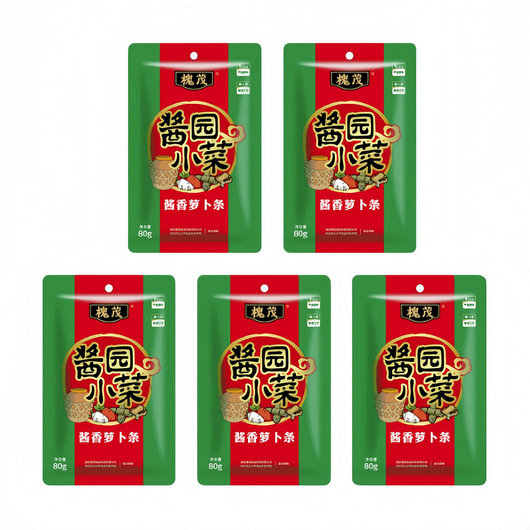 槐茂 萝卜条喝粥酱菜咸菜开味 80g*5袋 400 克