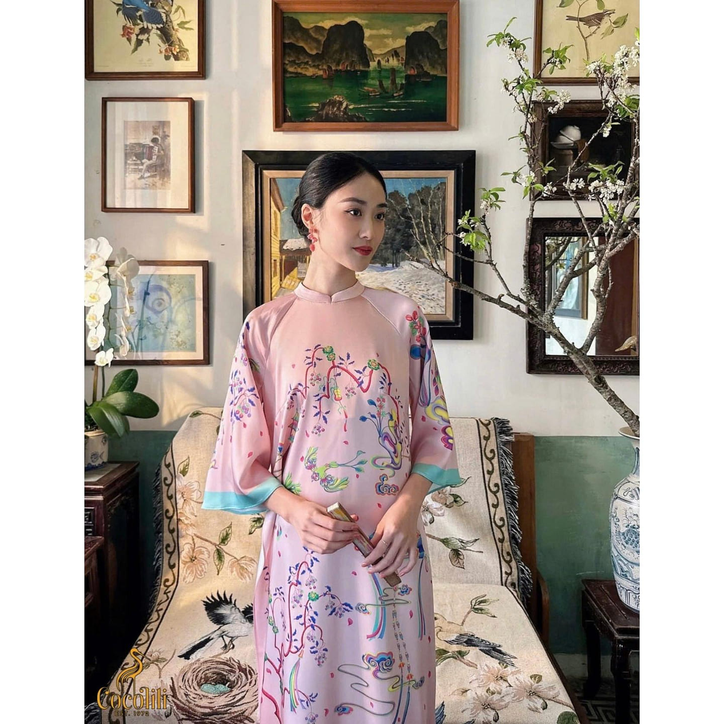 Cocolili Size L M178 Silk Ao Dai (with Pants) 1 count