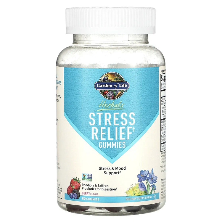 Herbals, Stress Relief Gummies, Berry, 60 Gummies 1 each