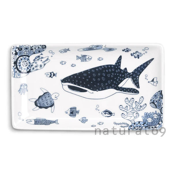 Natural69 Coco Marine Long Square Plate Whale Shark