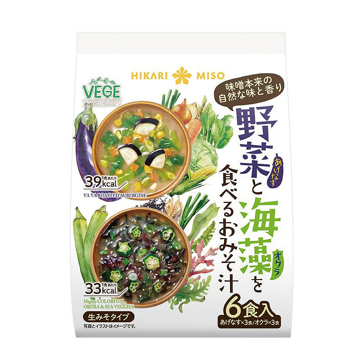 Miso Soup with Vegetables and Seaweed 6 Servings 1 pack