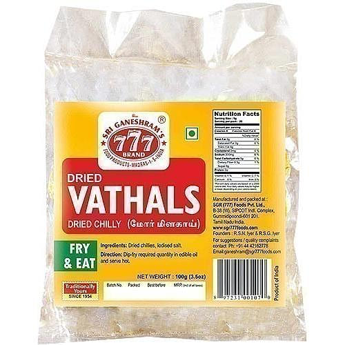 777 Dried Vathals – Dried Curd Chilly, 3.5 oz bag 3.5 oz