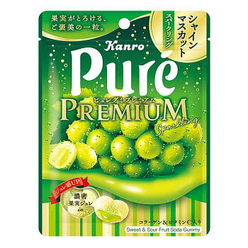 Kanro Pure Premium Gummy Muscat Soda Flavor 54g 54 g