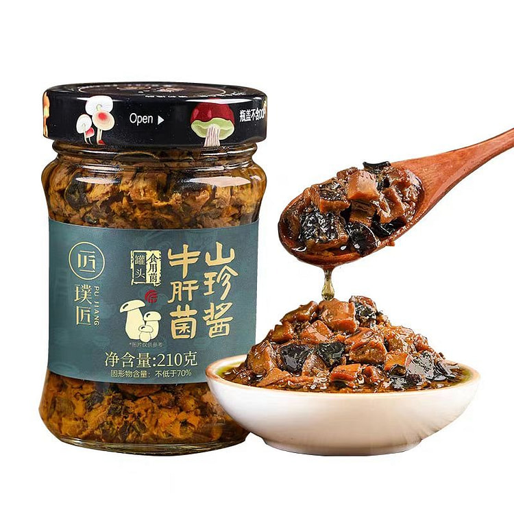 璞匠 牛肝菌山珍酱 嫩滑爽口香菇酱 拌饭拌面 美味下饭菜 210g*1瓶