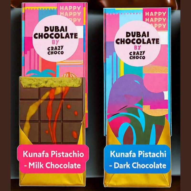 MILK & DARK DUBAI CHOCOLATE COMBO 2 FLAVOR 360G 1 pack