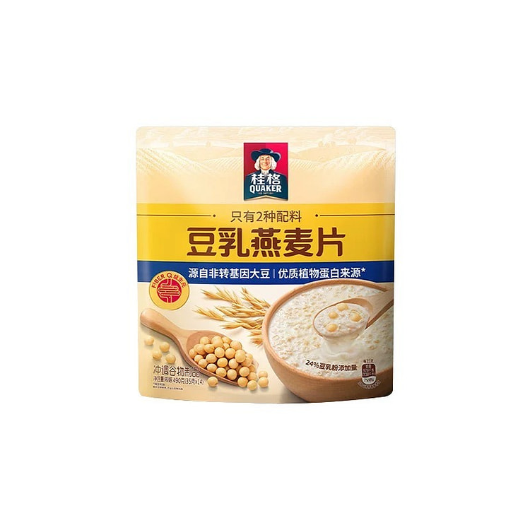 桂格即食豆乳燕麦片袋装速溶冲饮健康营养早餐代餐 490 克