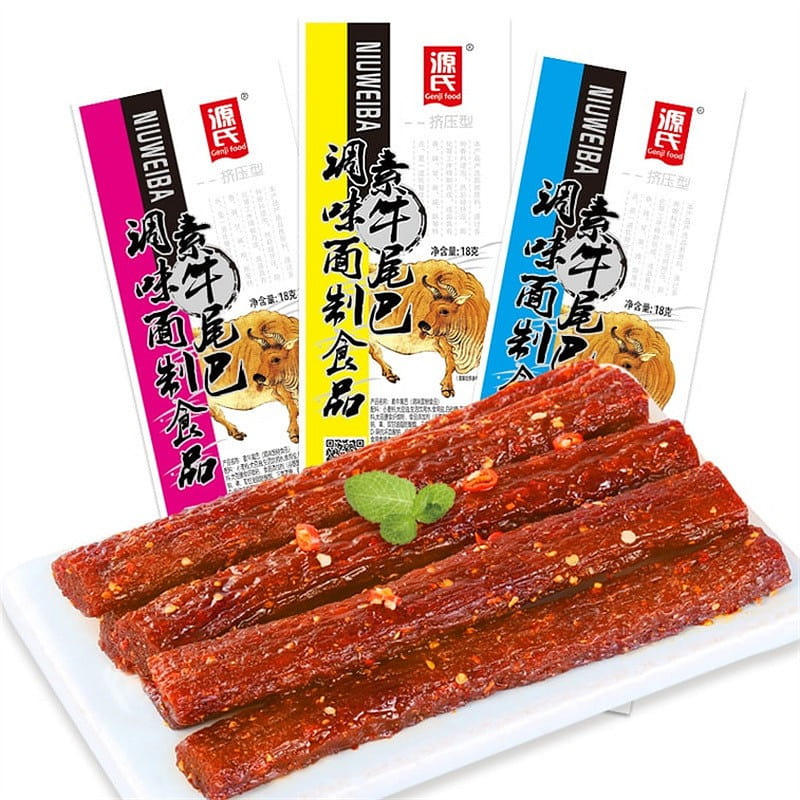 Gen’s Vegetarian Ox Tail Seasoned Pasta Snacks Spicy 18g/bag 18 g