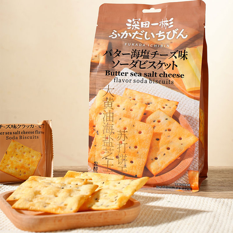 深田一彬咸味饼干大黄油海盐芝士苏打饼216g*1袋