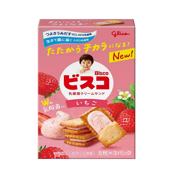 格力高 Bisco 草莓味乳酸菌夹心饼干15枚 1 份