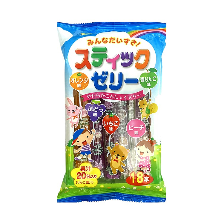 RIBON Assorted Fruit Flavor Jelly Sticks 18pcs